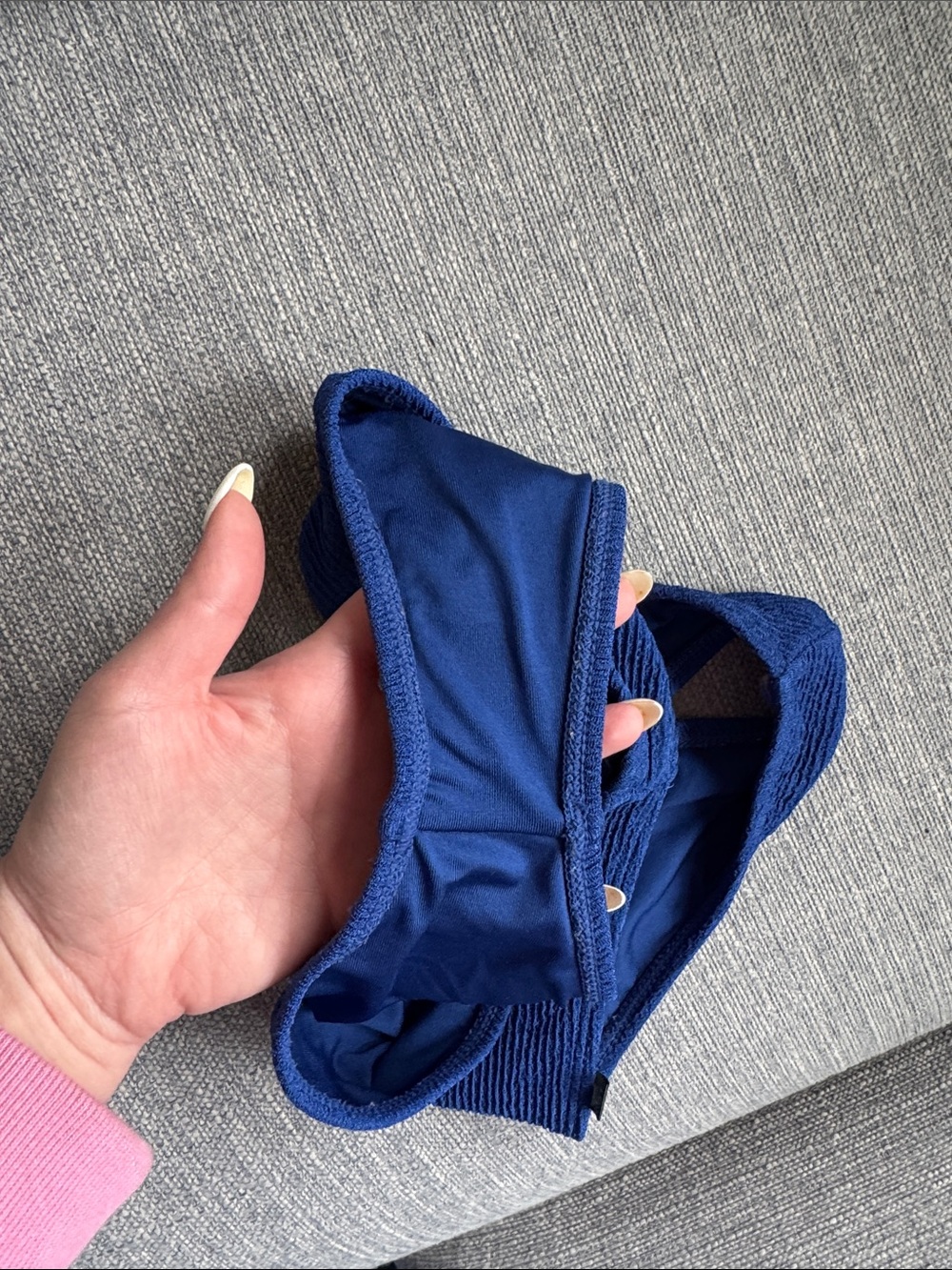 PrettyLittleThing Cobalt Blue Textured Bikini Set - Picture 4 of 4